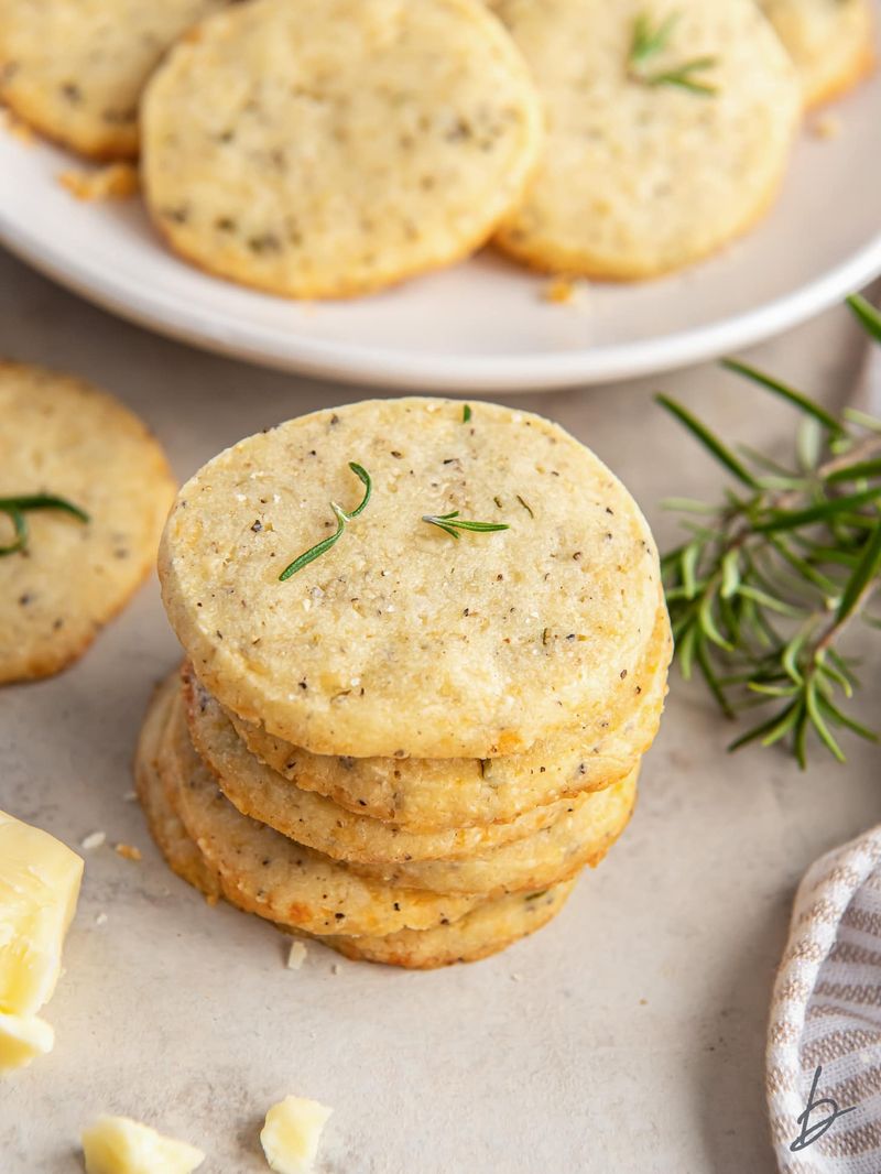 Rosemary Parmesan Savory Shortbread