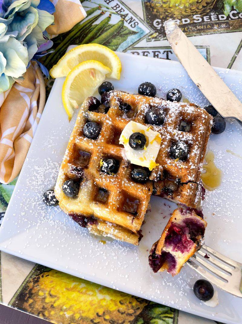 Blueberry Lemon Waffles