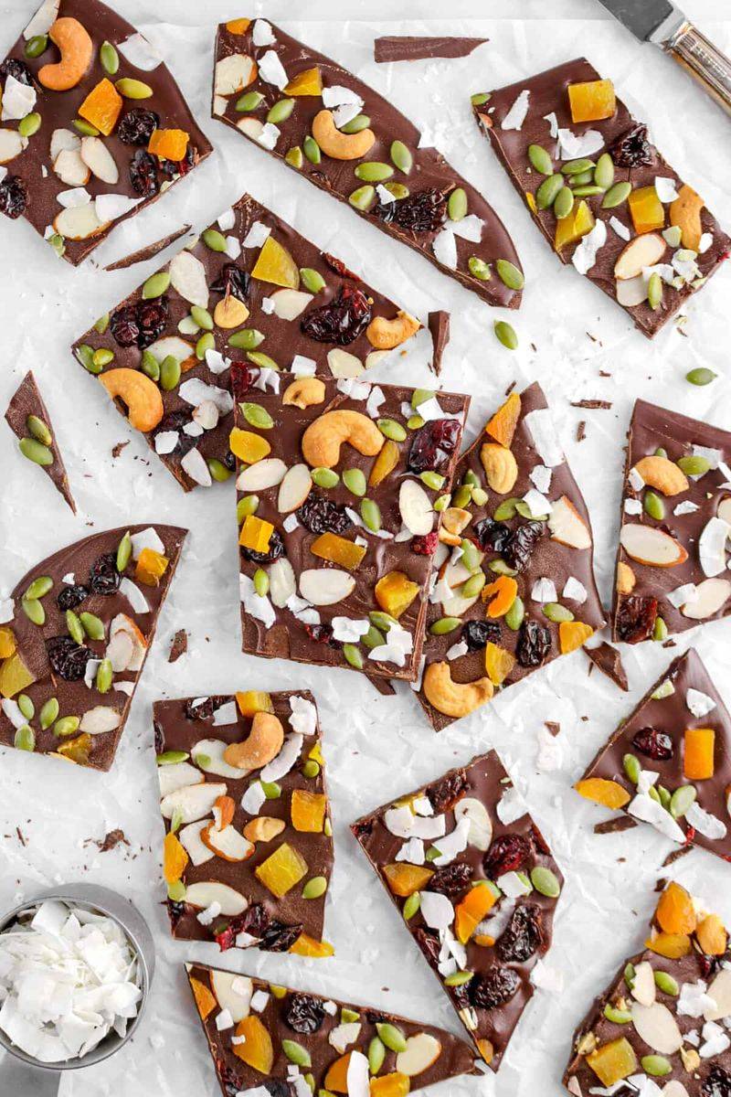 Chocolate Bark with Nuts and Dried Fruit