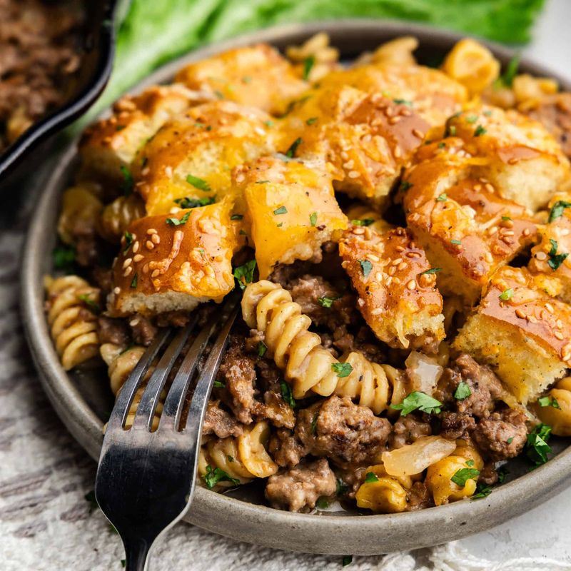Loaded Cheeseburger Casserole