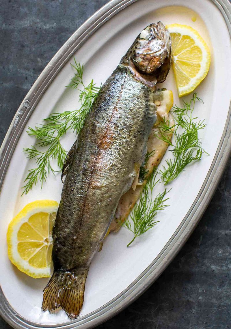 Roasted Whole Rainbow Trout with Lemon & Dill