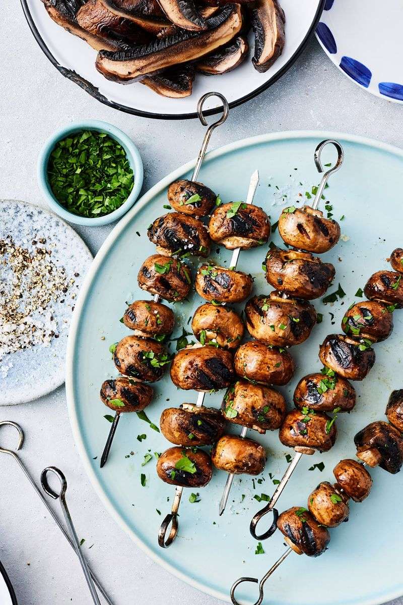 Grilled Mushrooms With Balsamic Glaze
