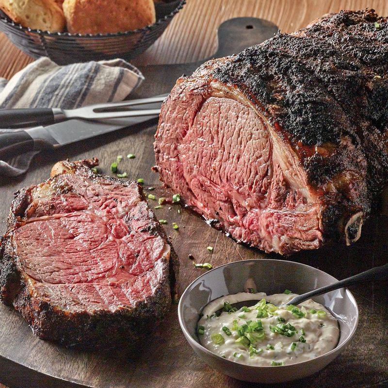 Garlic-Rubbed Ribeye Roast with Horseradish Cream