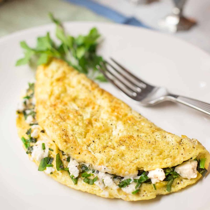 Omelet with Fresh Herbs and Cheese