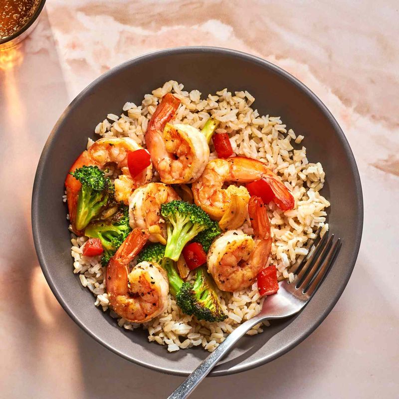 Shrimp and Brown Rice Bowls
