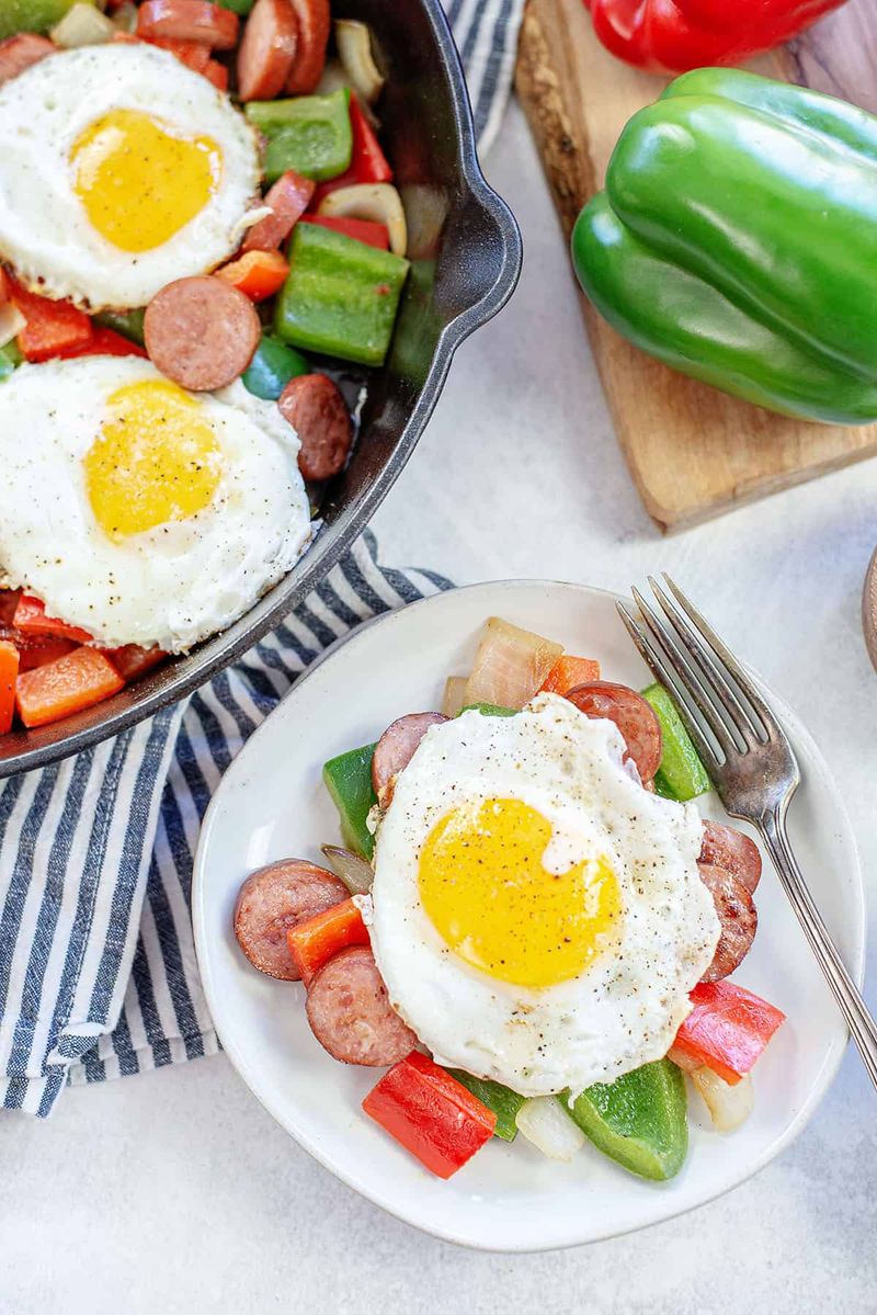 Chicken Breakfast Sausage and Zucchini Hash