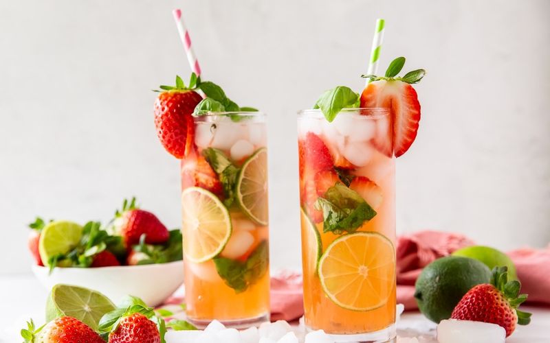 Strawberry Basil Mojito Mocktail