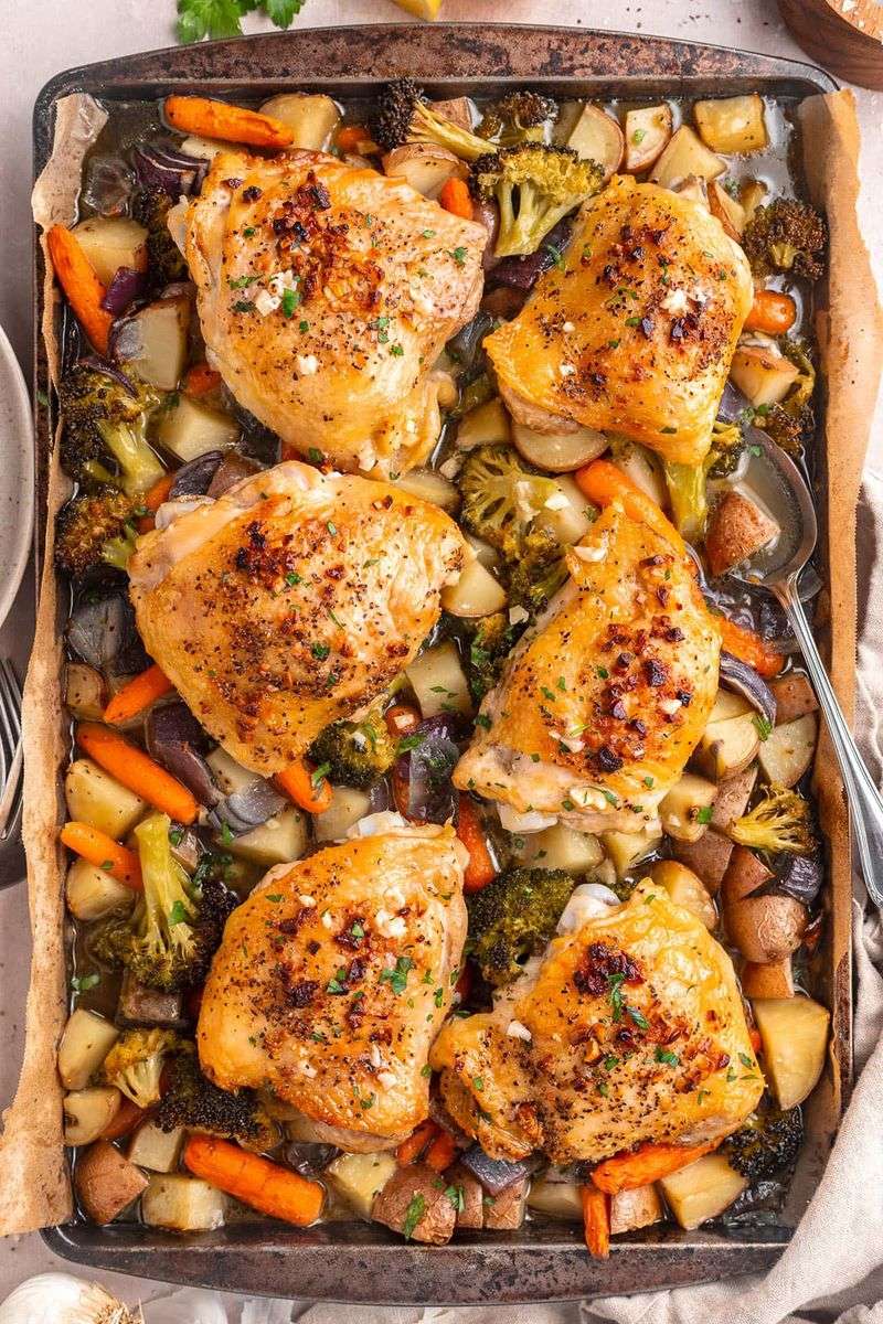 One-Pan Chicken and Veggie Roast