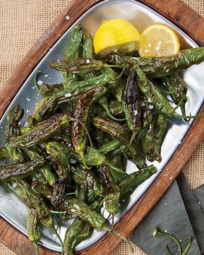 Charred Shishito Peppers with Sea Salt
