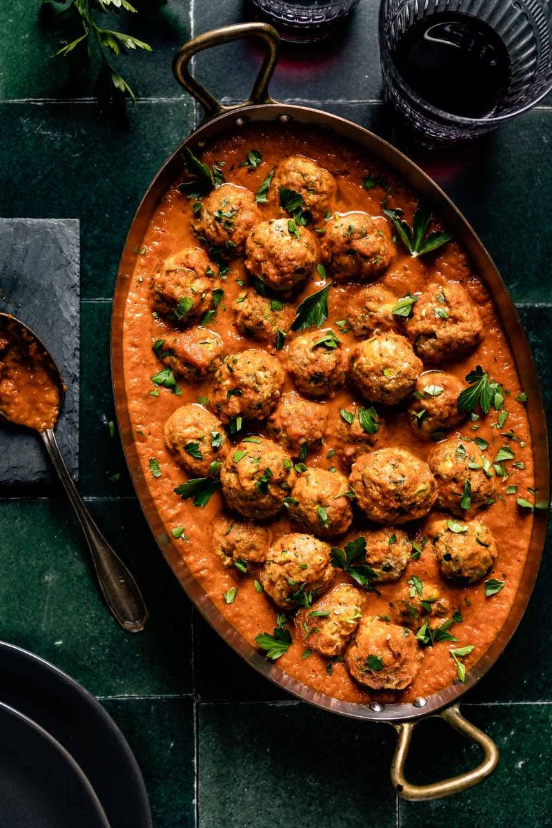Baked Turkey Meatballs with Zucchini