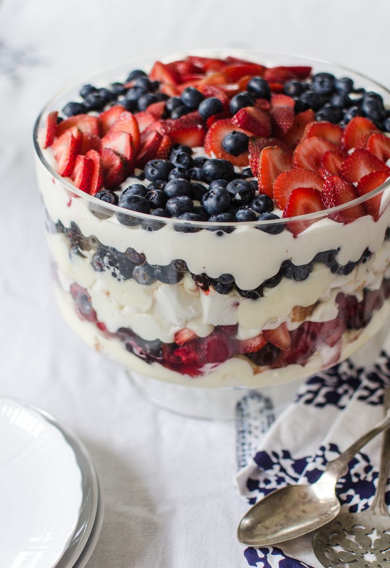 Red, White & Blueberry Trifle