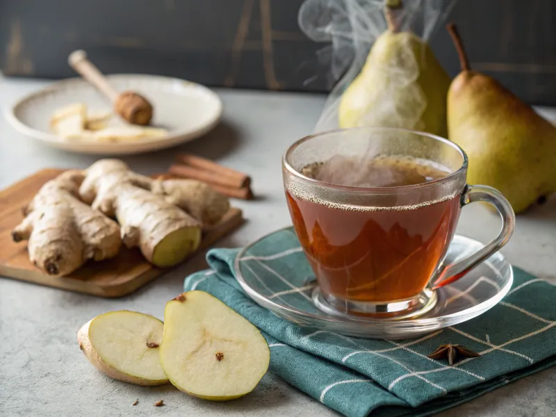 Warm Pear Ginger Tea for Rainy Seasons