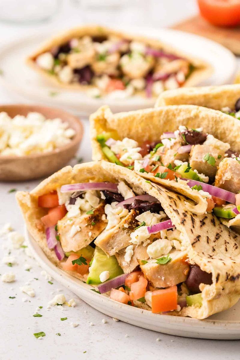 Greek Chicken Pitas