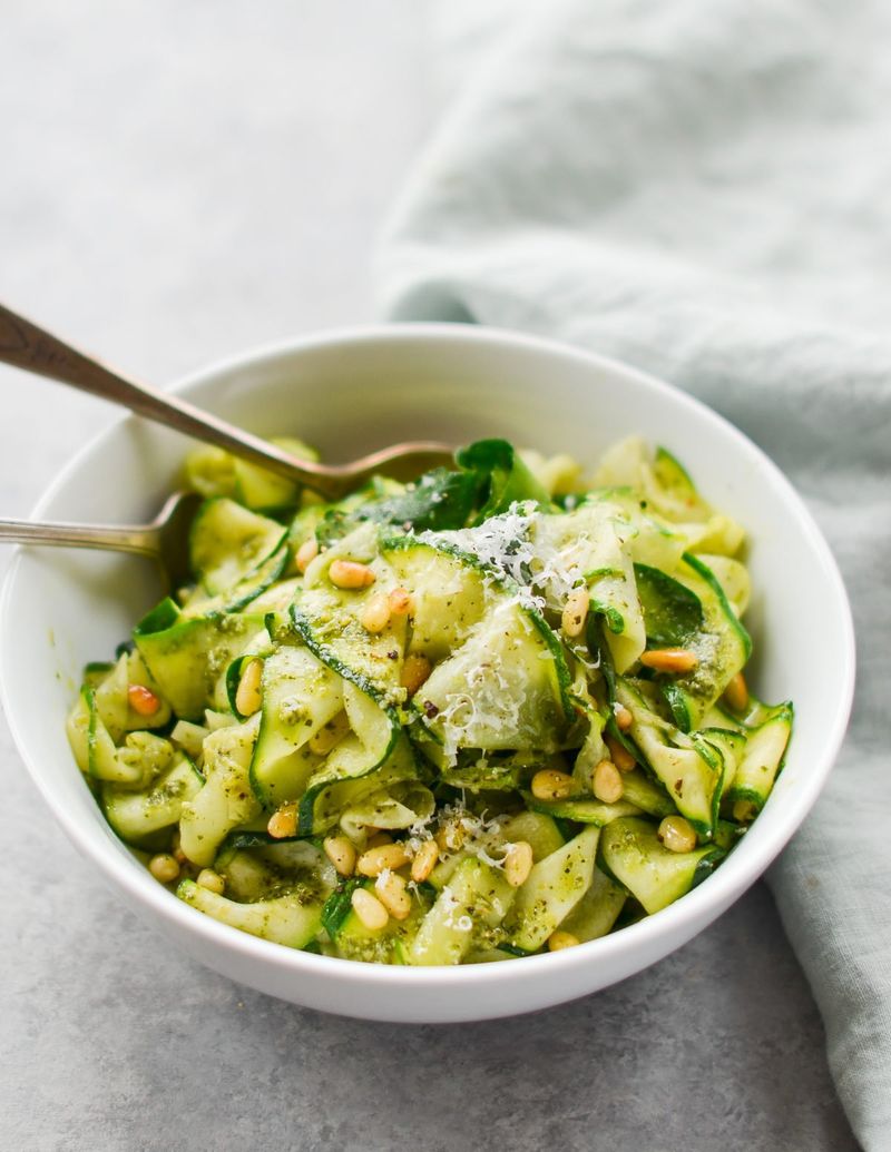 Zucchini Noodle Pesto Bowl