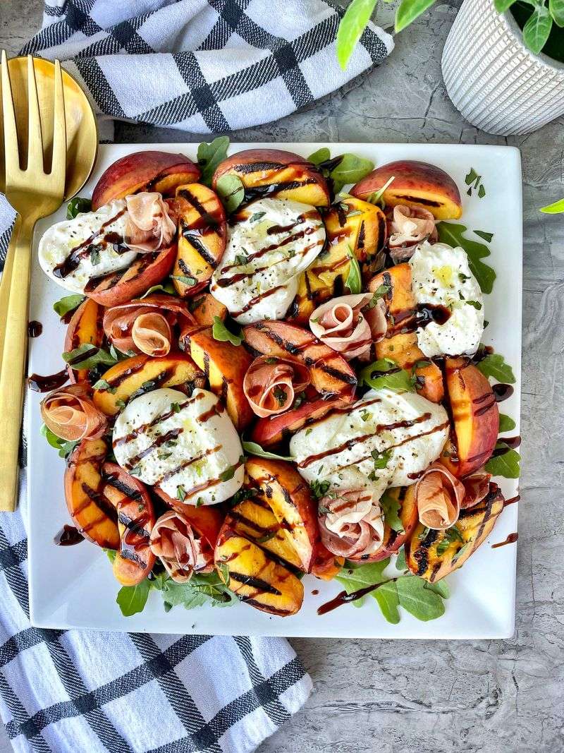 Grilled Peach and Burrata Salad