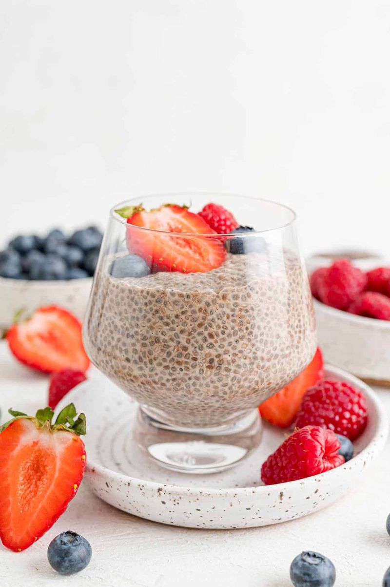 Chia Pudding With Unsweetened Almond Milk and Cinnamon