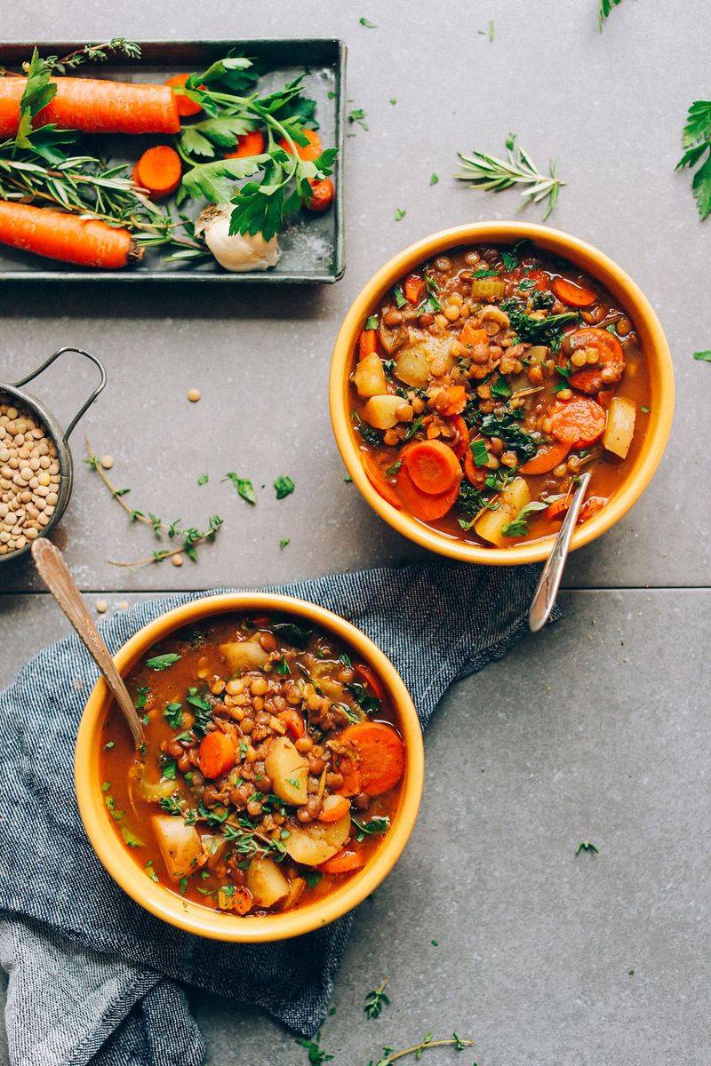 Lentil Soup with Spices and Greens