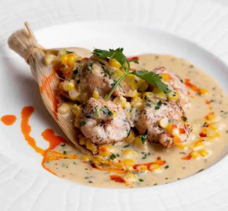 Bobby Flay – Mesa Grill’s Shrimp & Roasted Garlic Tamale