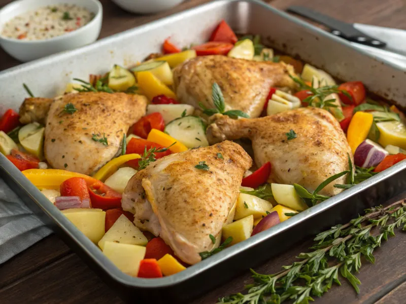 Cook Chicken on a Bed of Vegetables