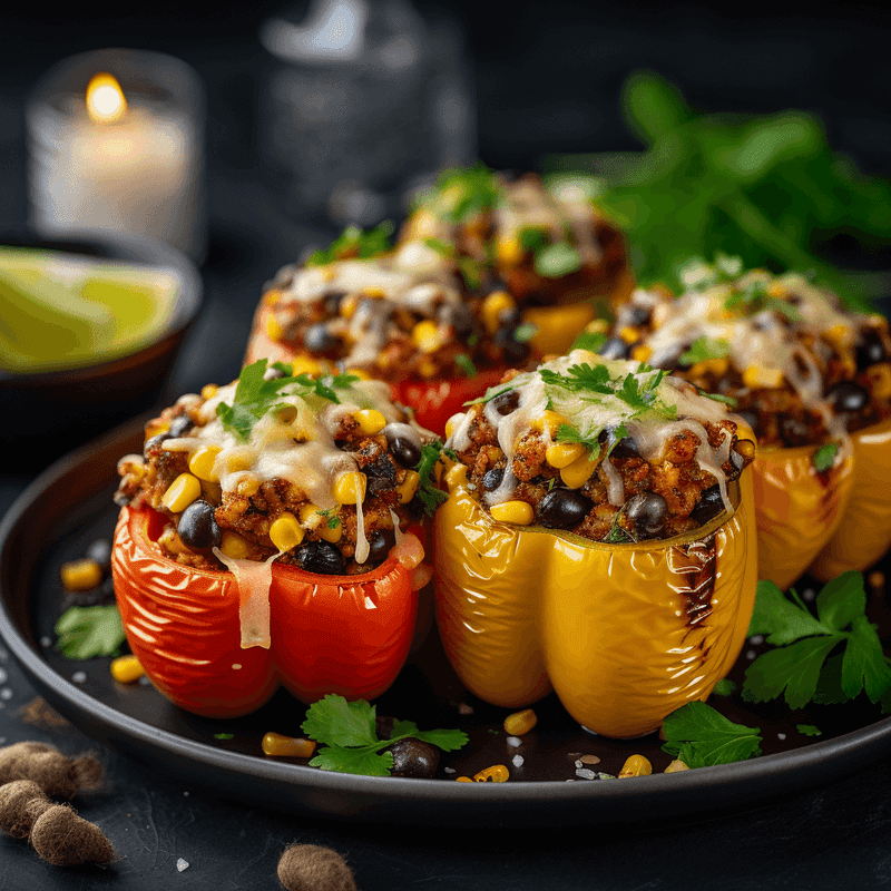 Stuffed Bell Peppers with Quinoa & Black Beans
