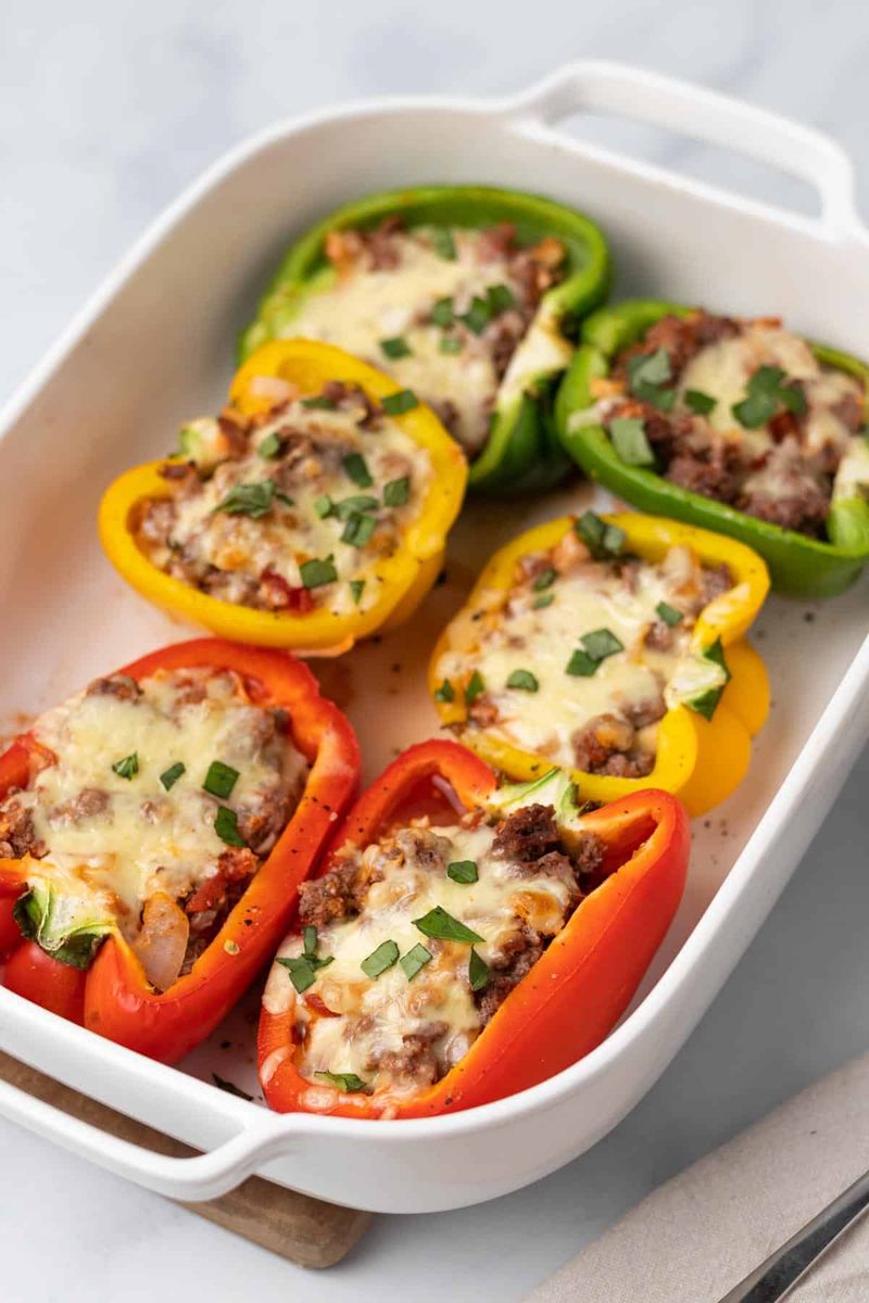 Stuffed Bell Peppers (Cauliflower Rice Edition)