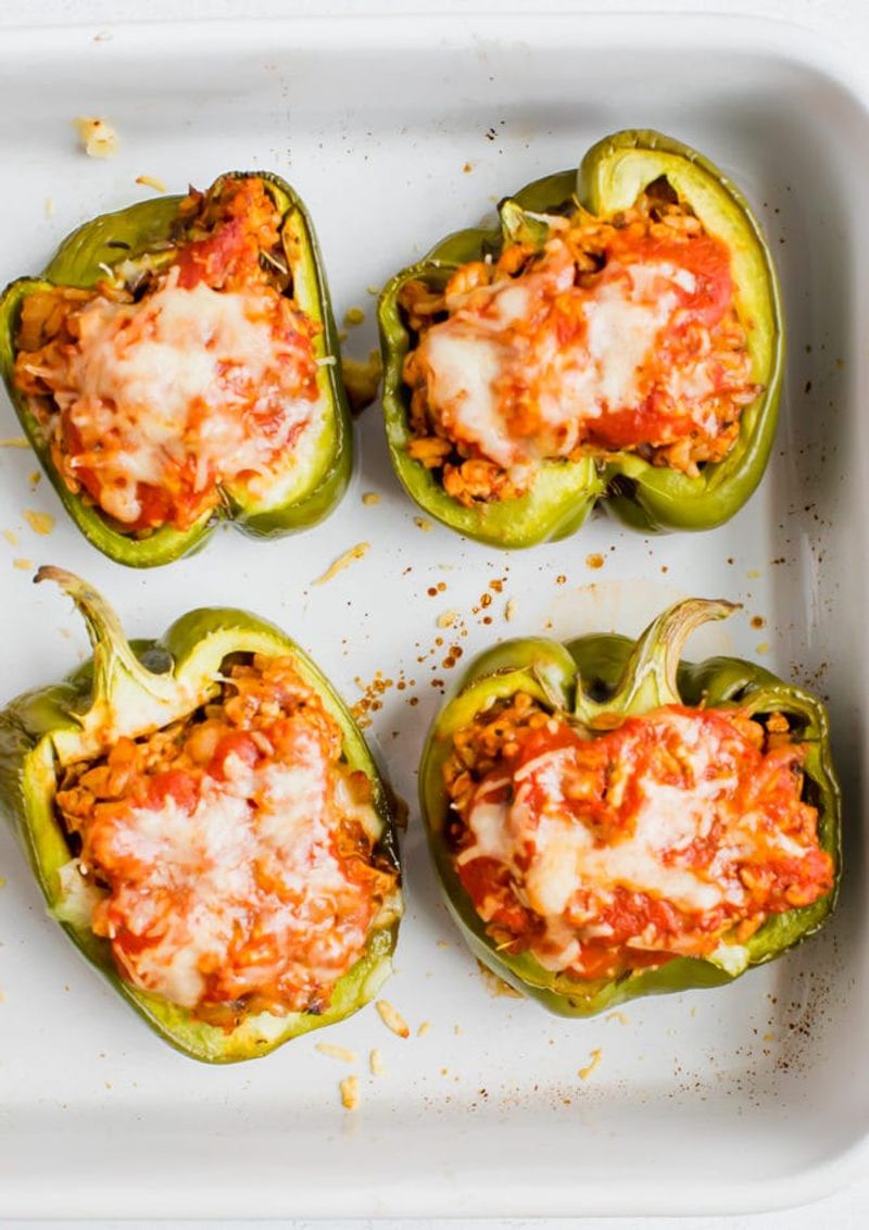 Stuffed Bell Peppers with Brown Rice and Turkey