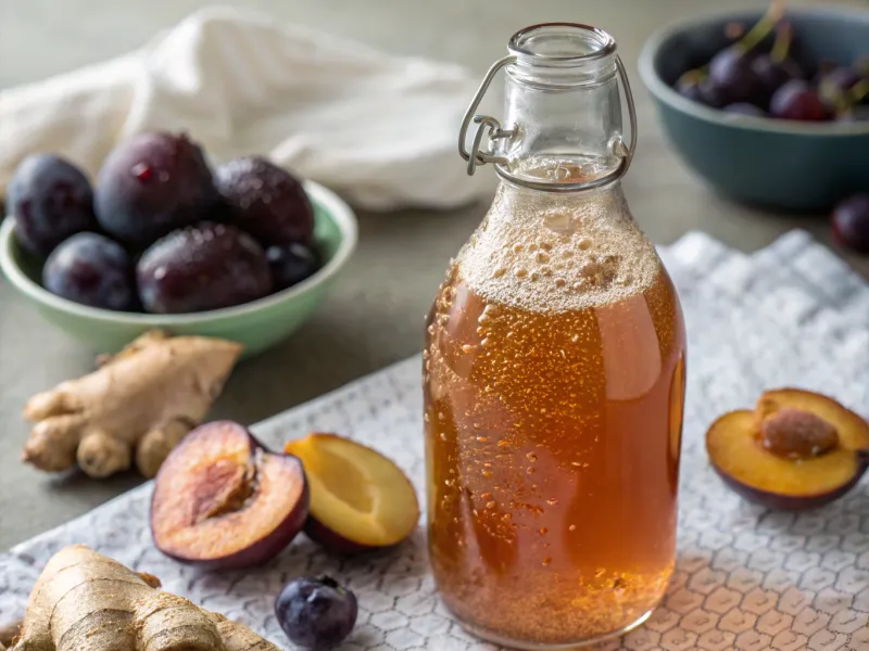 Plum Ginger Kombucha