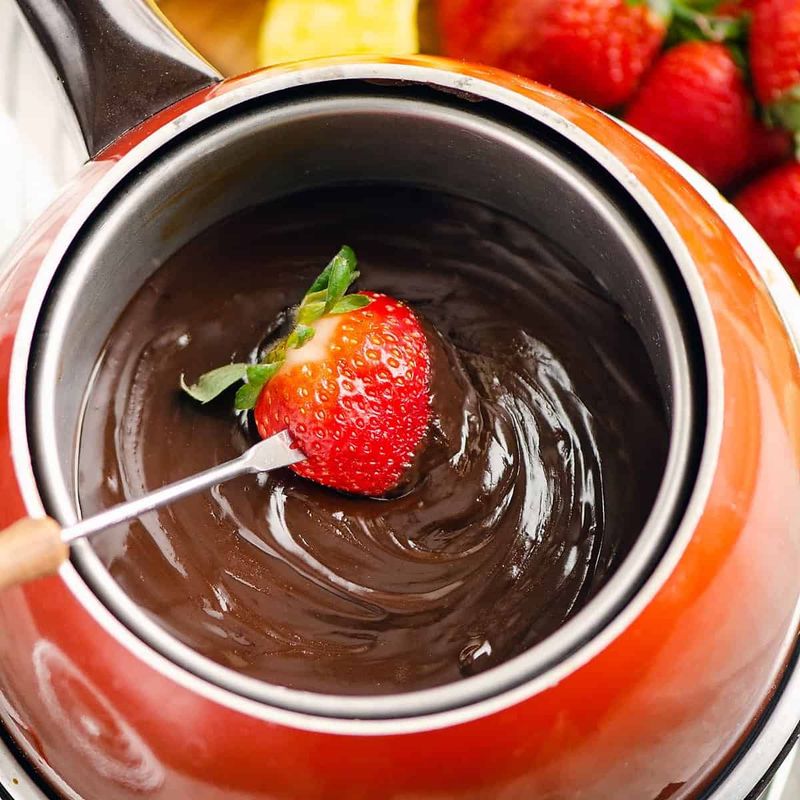 Strawberries and Dark Chocolate Fondue