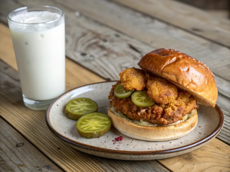 Buttermilk and Fried Chicken Sandwich