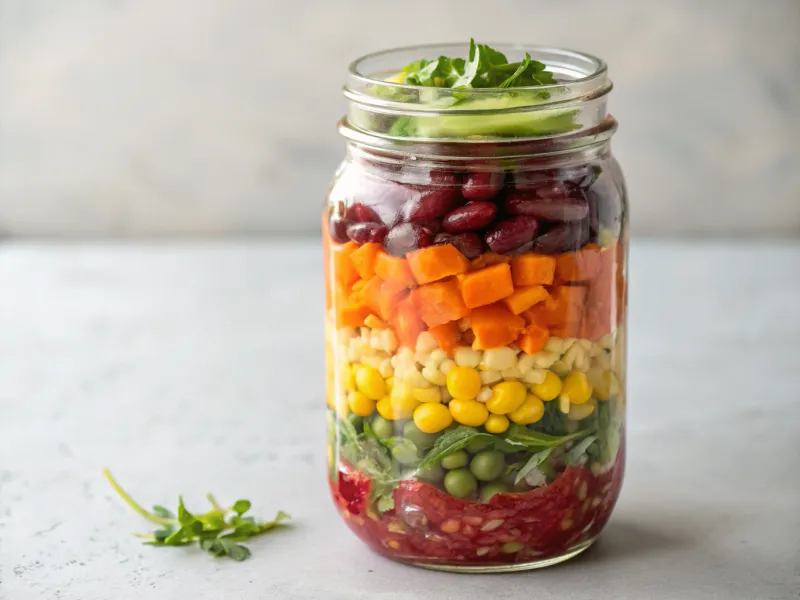 Layer Canned Ingredients in Mason Jars