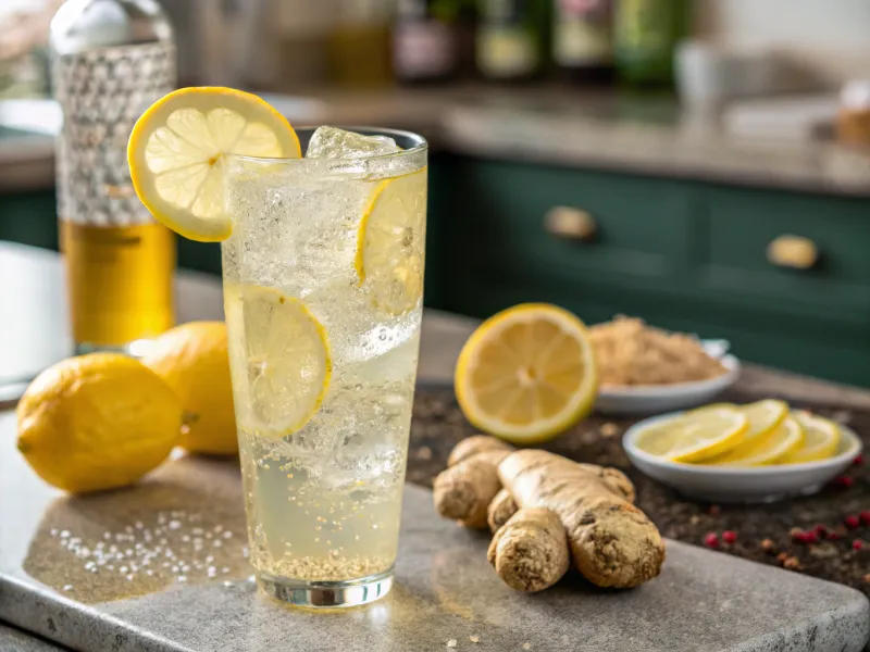 Lemon Ginger Fizzy Soda