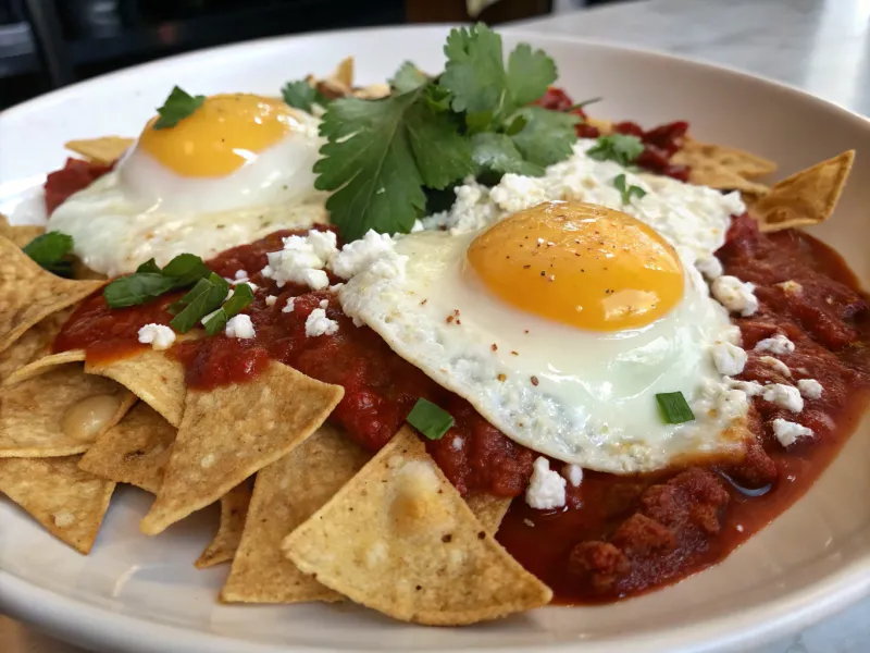 Chilaquiles with Fried Eggs