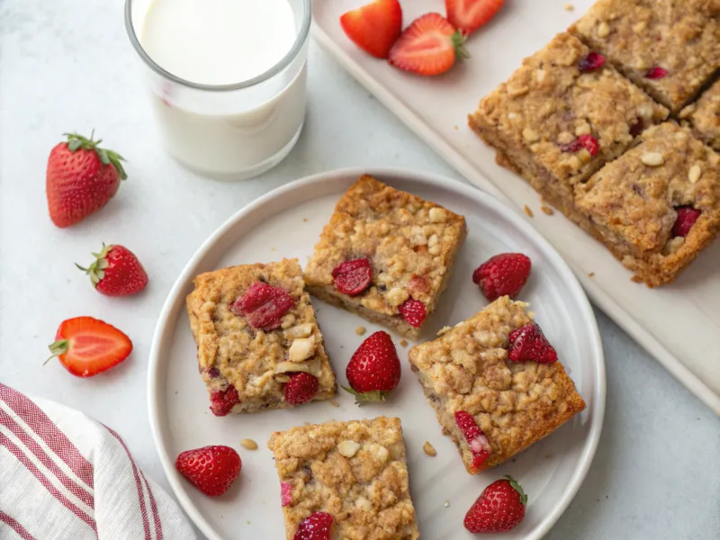 Strawberry Baked Oatmeal Squares