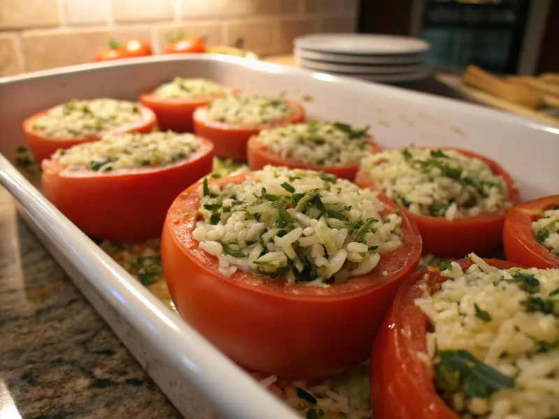 Stuff Canned Tomatoes with Rice and Herbs