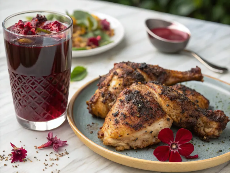 Hibiscus Tea and Jerk Chicken