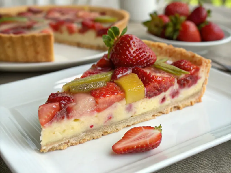 Strawberry Rhubarb Custard Tart