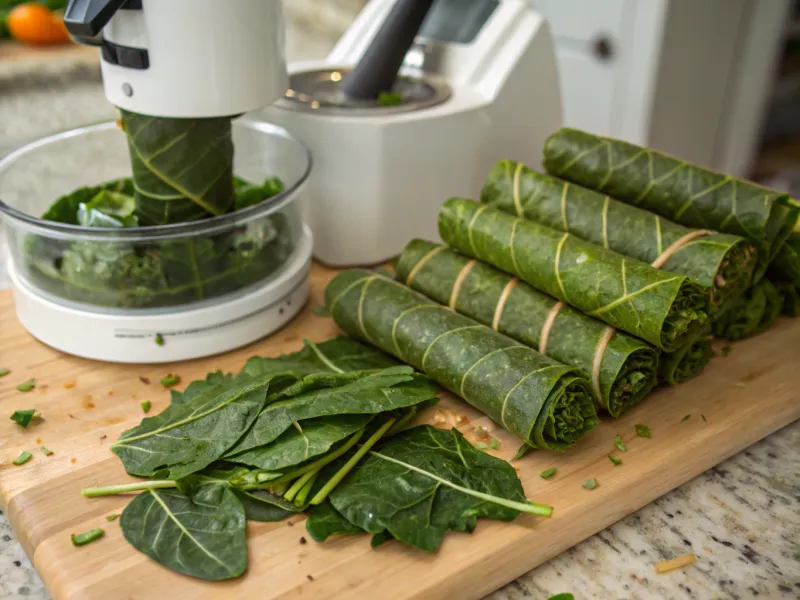 Juice Leafy Greens Rolled into Tight Bundles