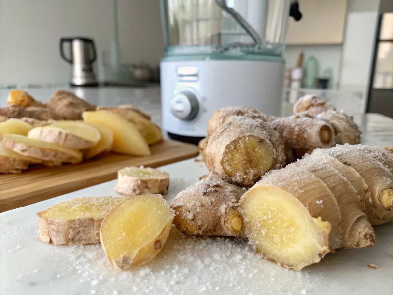Juice Ginger by Freezing It First