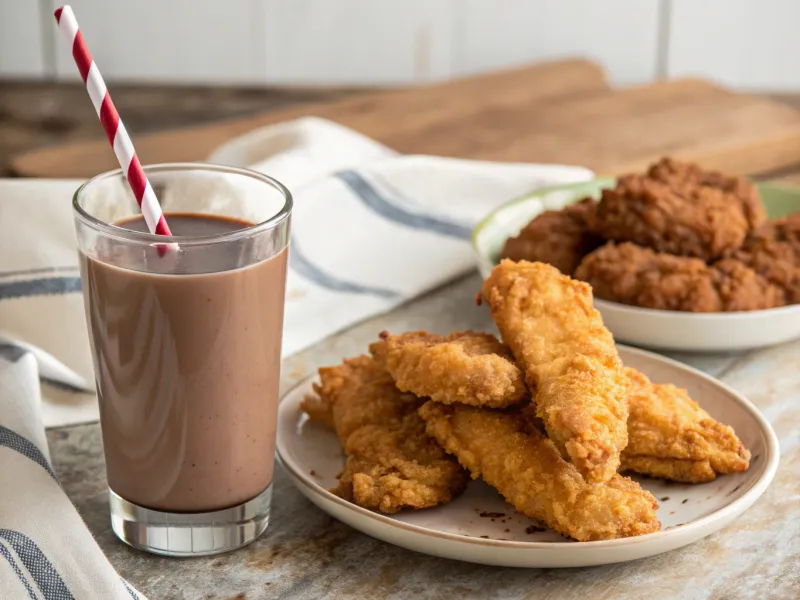 Chocolate Milk and Fried Chicken Tenders