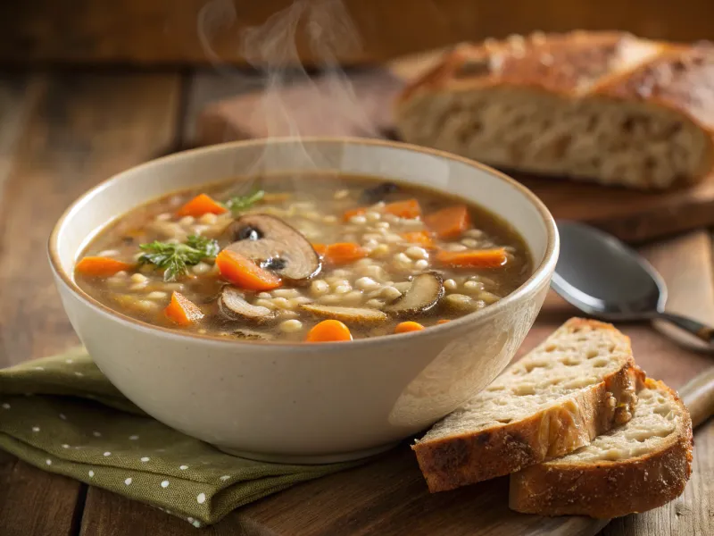 Mushroom and Barley Comfort Soup