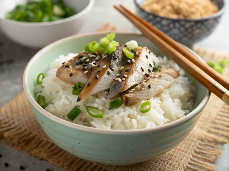 Asian Style Canned Mackerel Rice Bowl