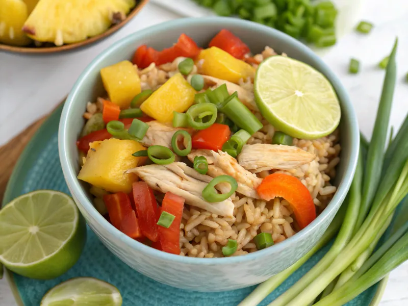 Pineapple and Chicken Tropical Rice Bowl